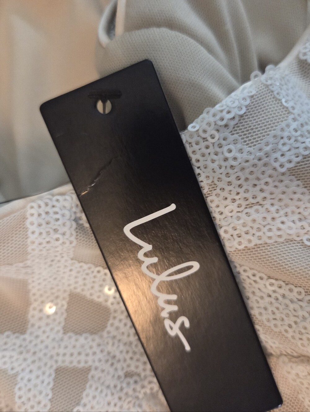 Lulus NEW Cream & White Sequin Mini Cocktail Dress - Picture 14 of 16